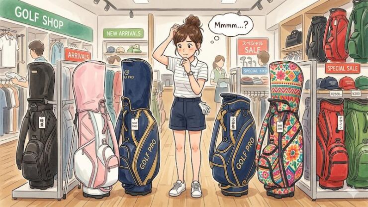 キャディバッグを選んでいる画像